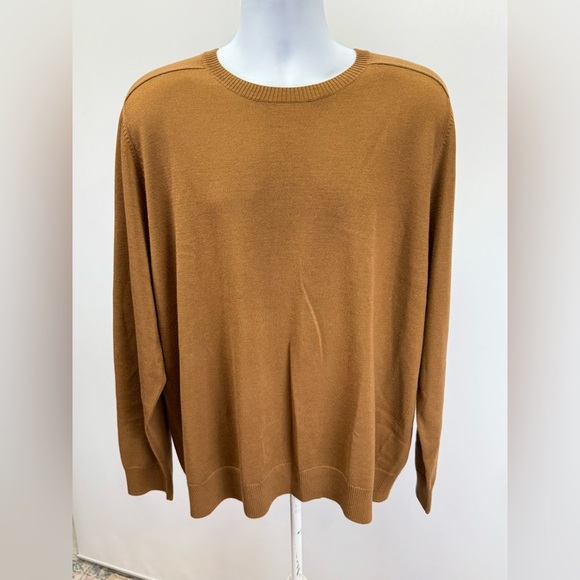 PARIS SUNDAY Men's brown 100% Fine Merino Wool crew neck Sweater size XXL - Picture 6 of 13